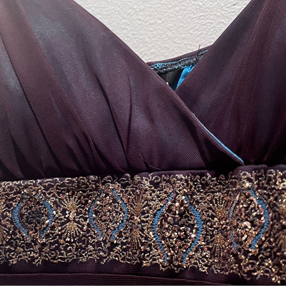 2/$30 TABOO Elegant Brown Evening Dress Medium M - Picture 3 of 6